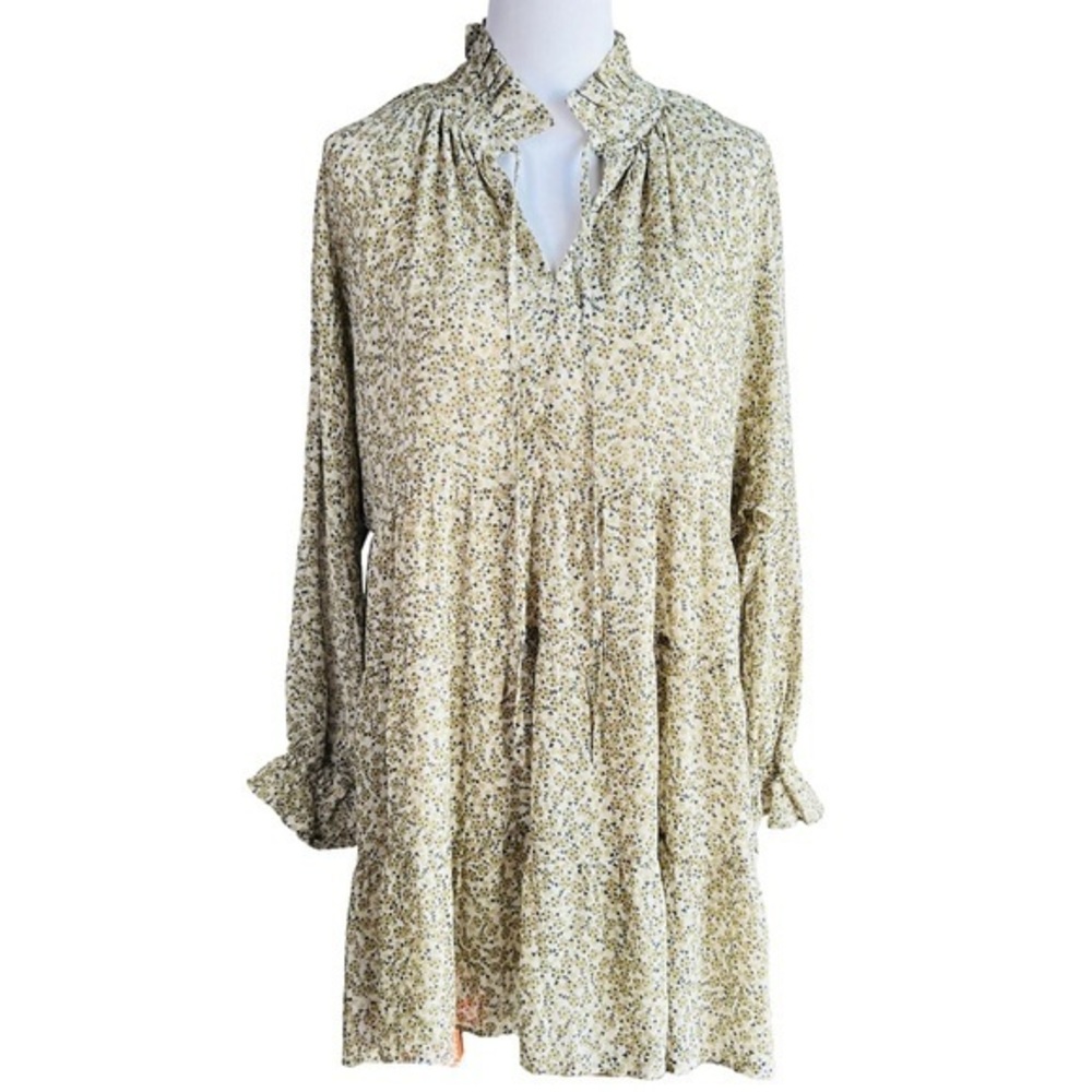 Dress Forum Floral Flowy Loose Boho Prairie Modest Mini Cottage Dress
